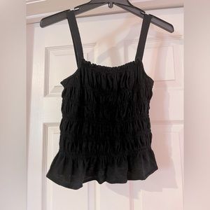 Ruffly Black Crop Top